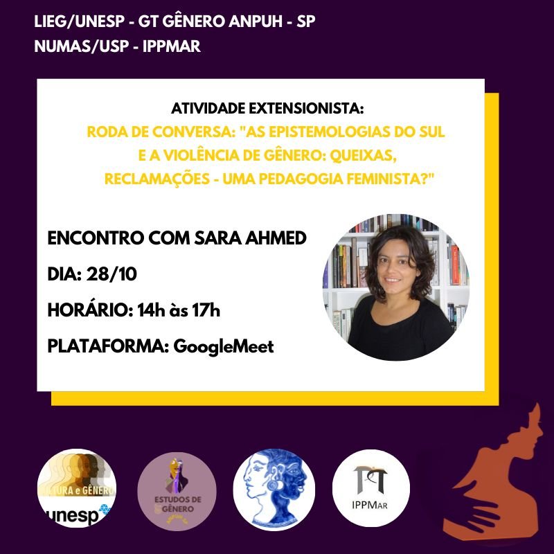 Encontro com Sara Ahmed – Lançamento do livro Complaint!